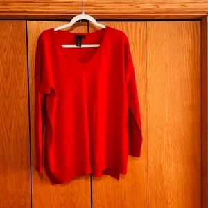 Red rayon blend Lane Bryant v neck sweater,  size 18/20
